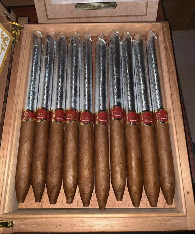 A box of figurado cigars